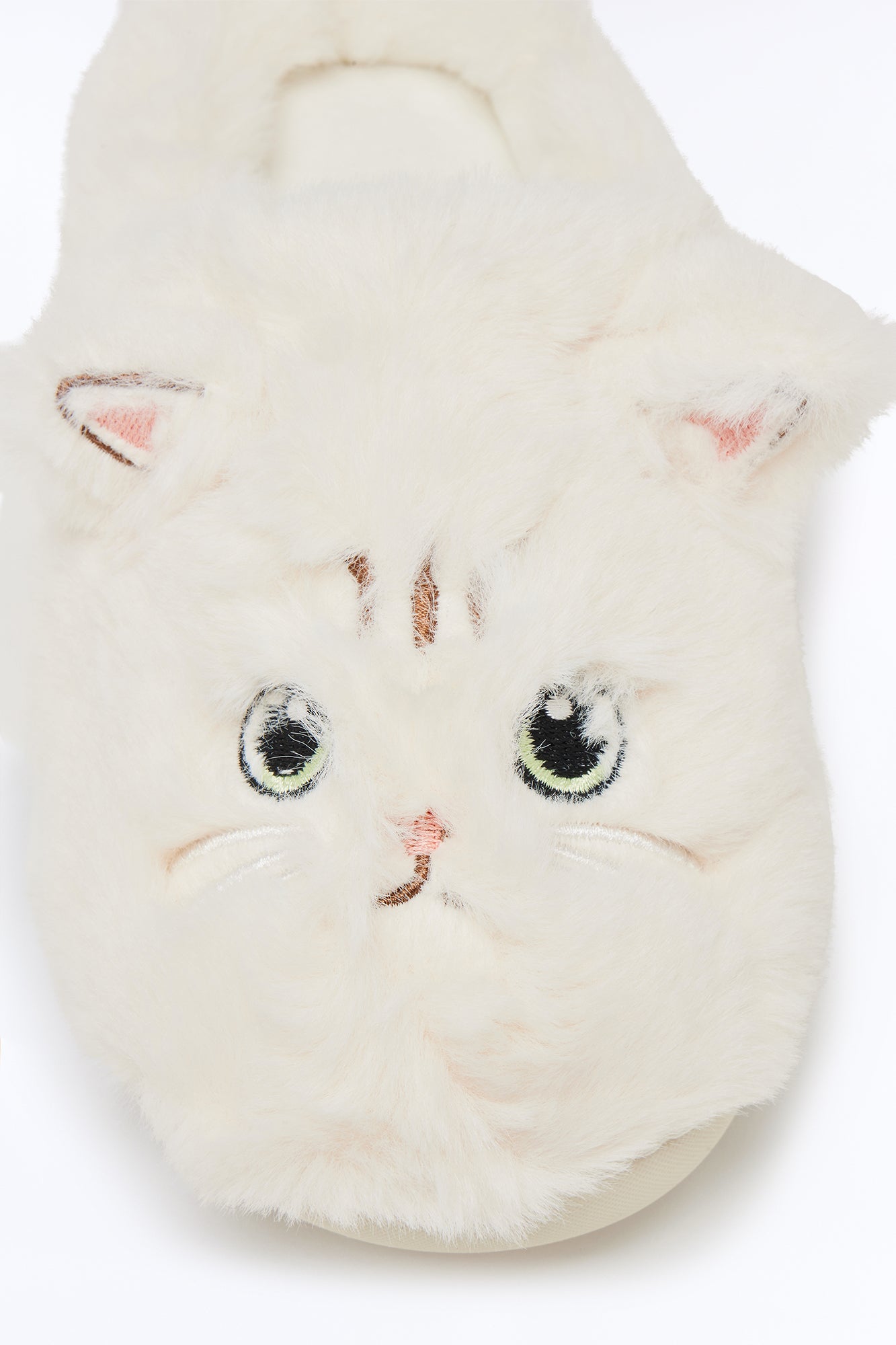 Loki Faux Fur Cat Slippers - Ivory