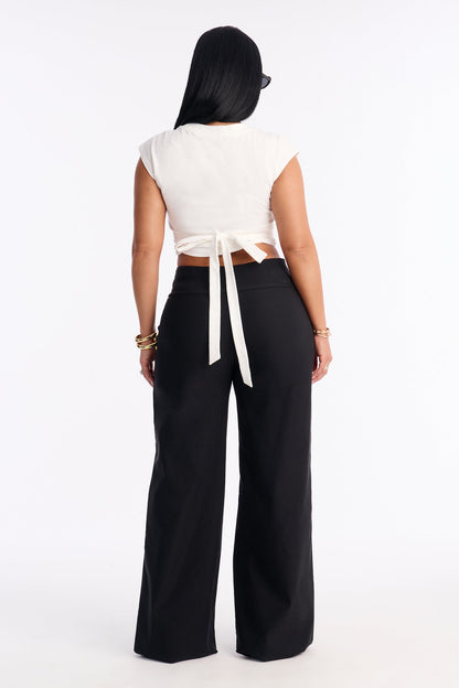 Petra Millennium Pull On Wide Leg Pant 32″ - Black