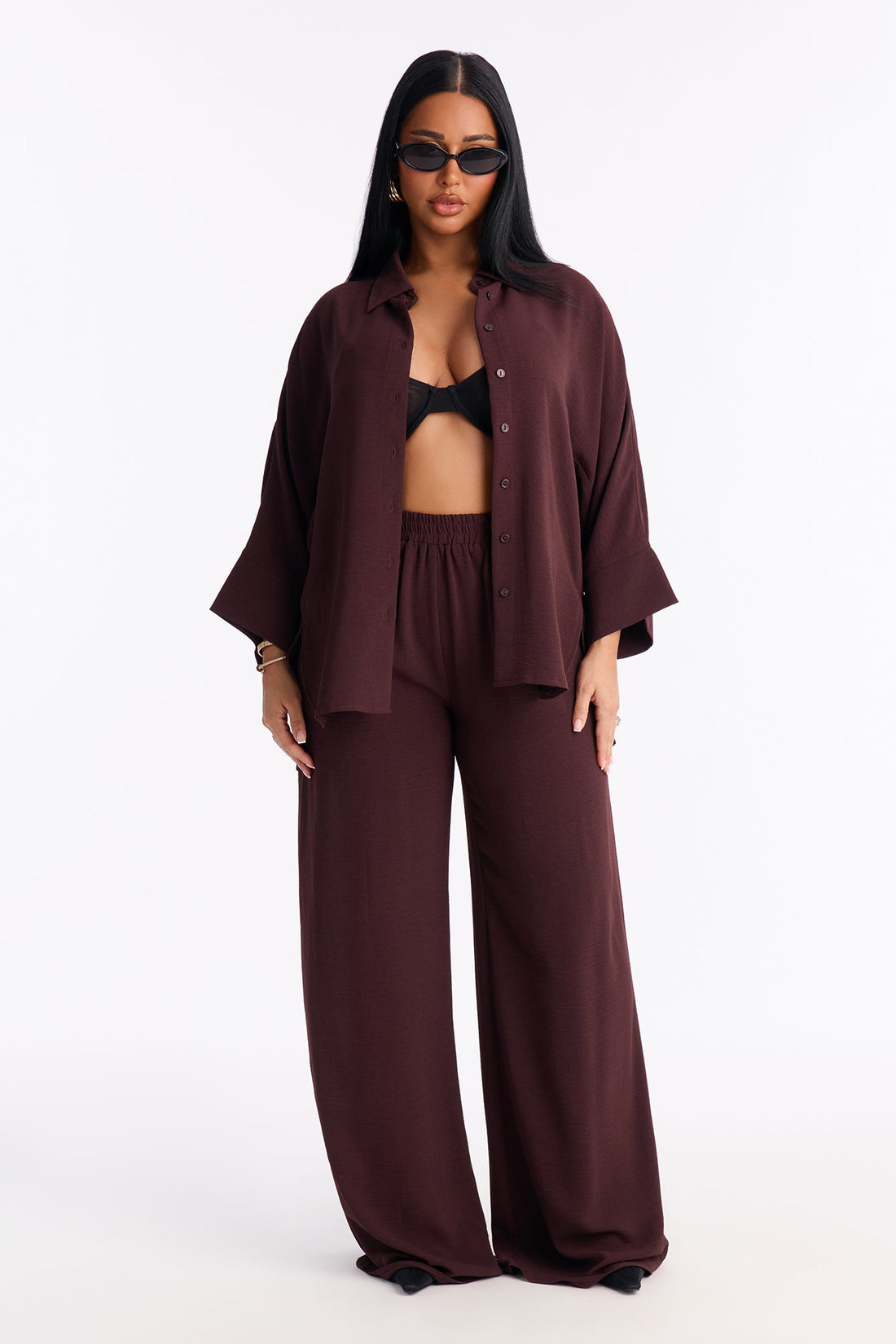 Tiana Pant Set - Chocolate