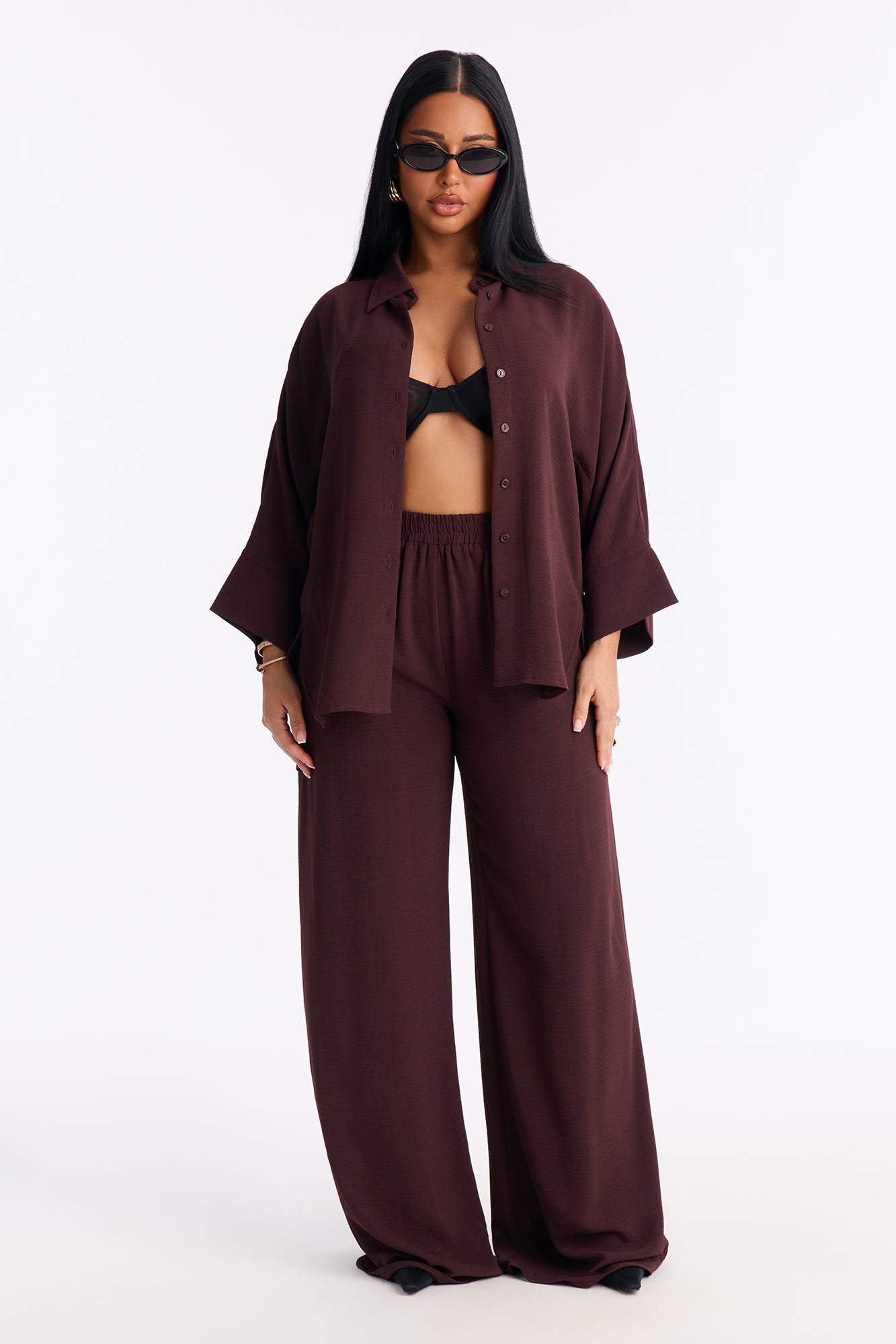 Tiana Pant Set - Chocolate