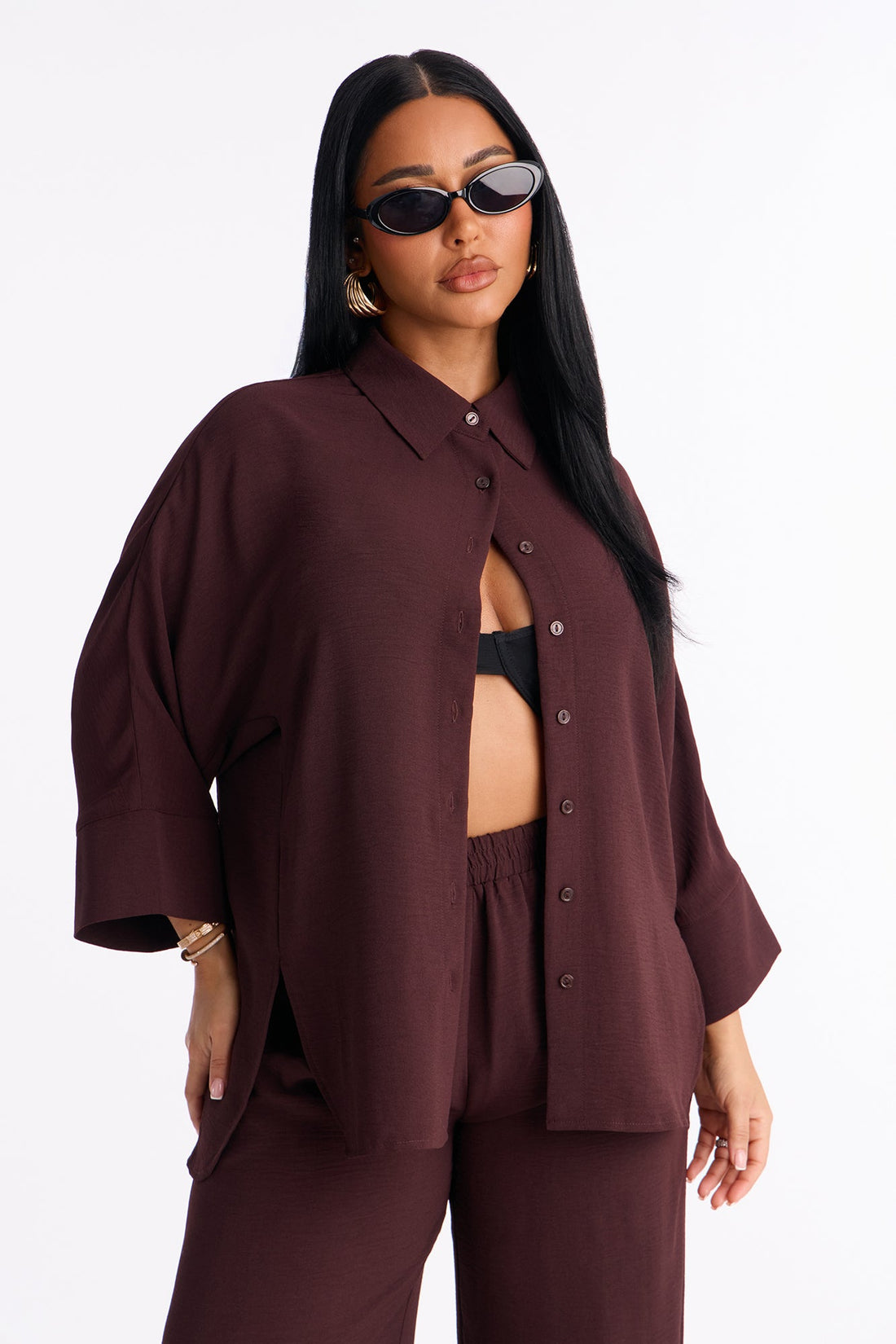 Tiana Pant Set - Chocolate
