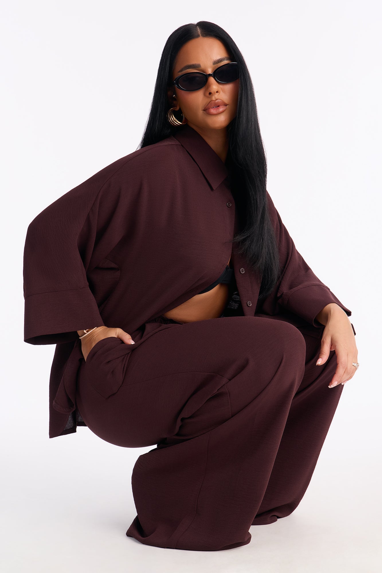 Tiana Pant Set - Chocolate