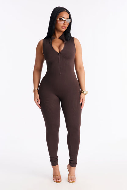 Brynne Seamless Jumpsuit - Chocolate