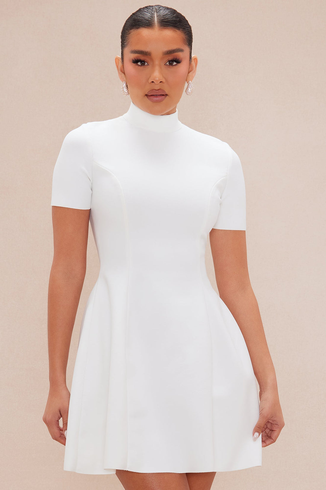 Blakely Bandage A Line Mini Dress - White