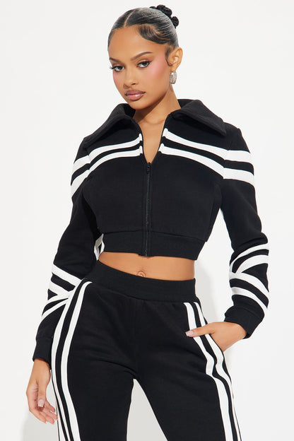 Zoe Fleece Pant Set - Black/combo