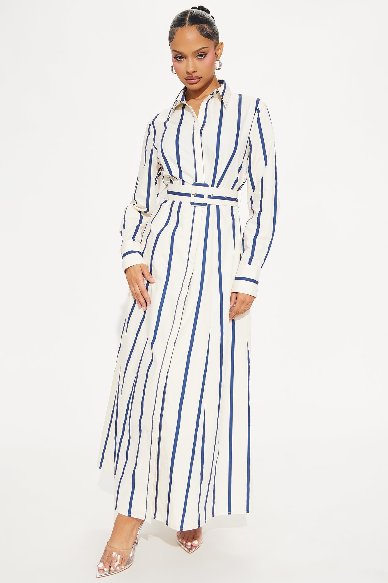 Shannon Shirt Maxi Dress - Ivory/combo