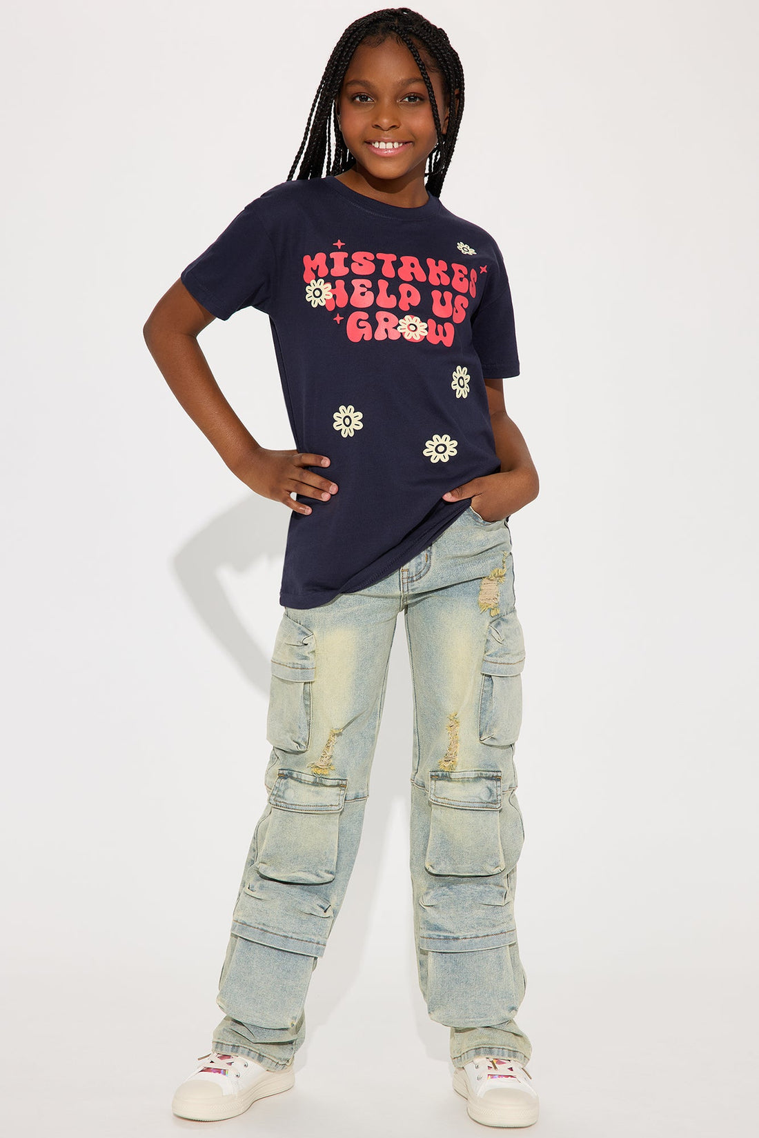 Mini Sylvie Cargo Jeans - Vintage Wash