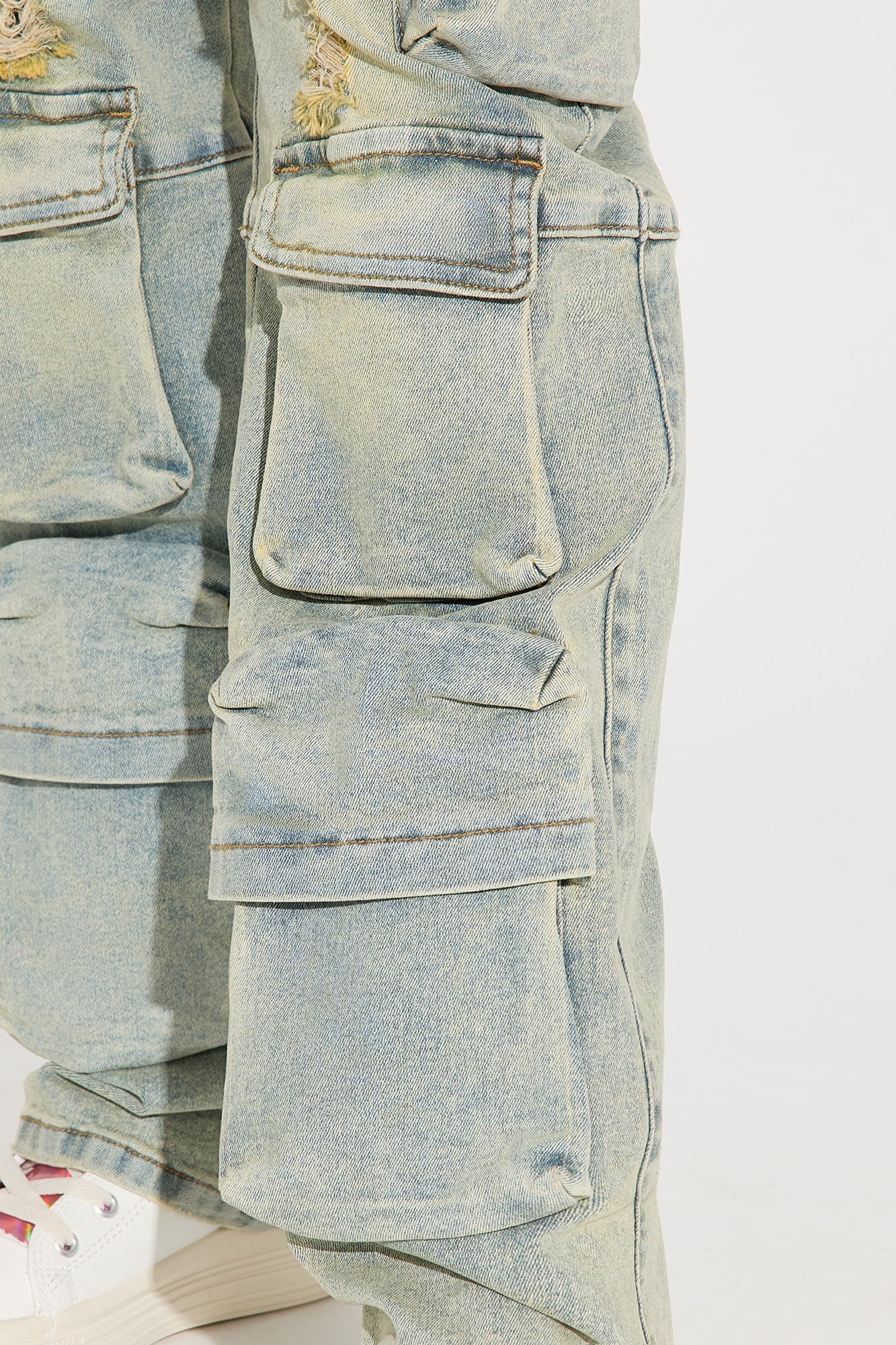 Mini Sylvie Cargo Jeans - Vintage Wash