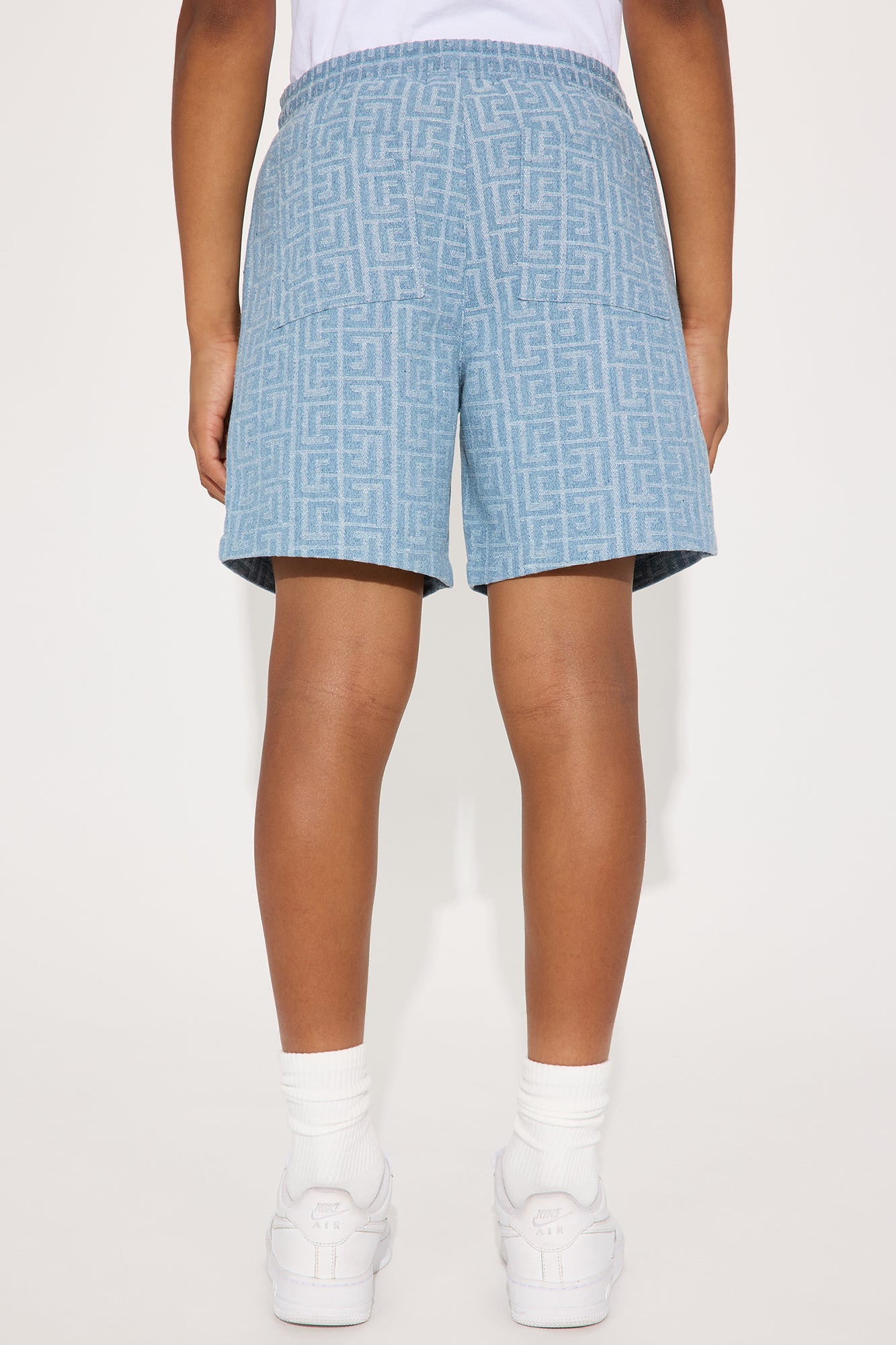 Mini Fallon Jacquard Relaxed Shorts - Blue