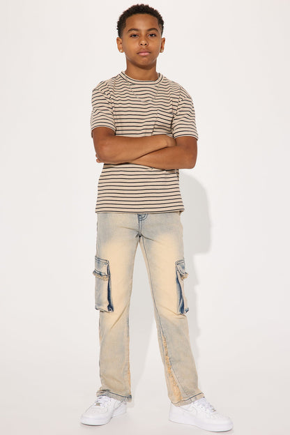 Mini Walk This Way Rip &amp; Repair Denim Jean - Light Blue Wash
