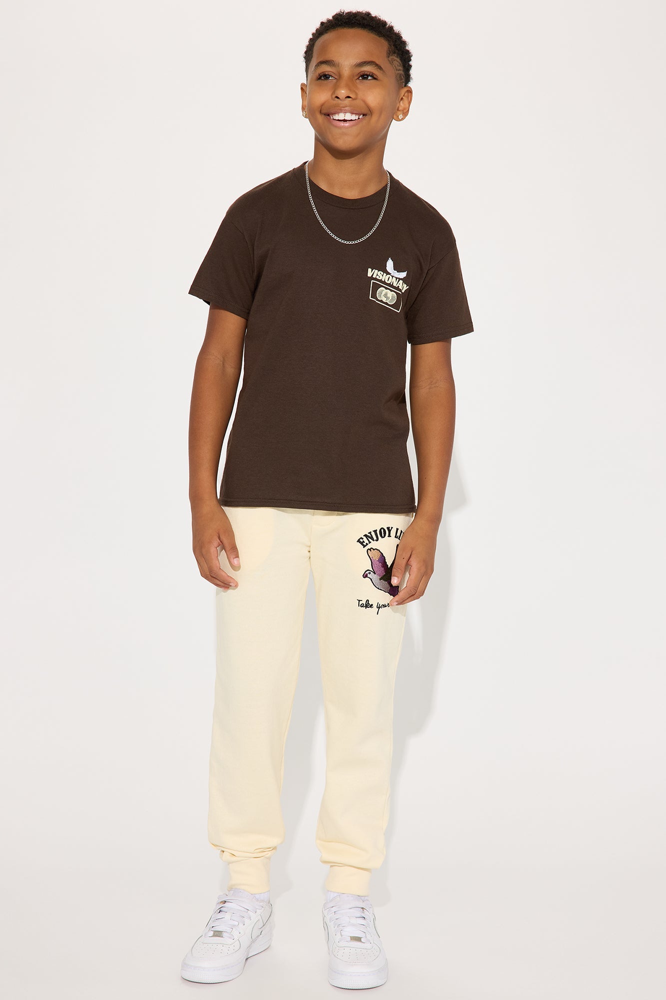 Mini Enjoy Life Take Your Time Fleece Jogger Pant - Sand