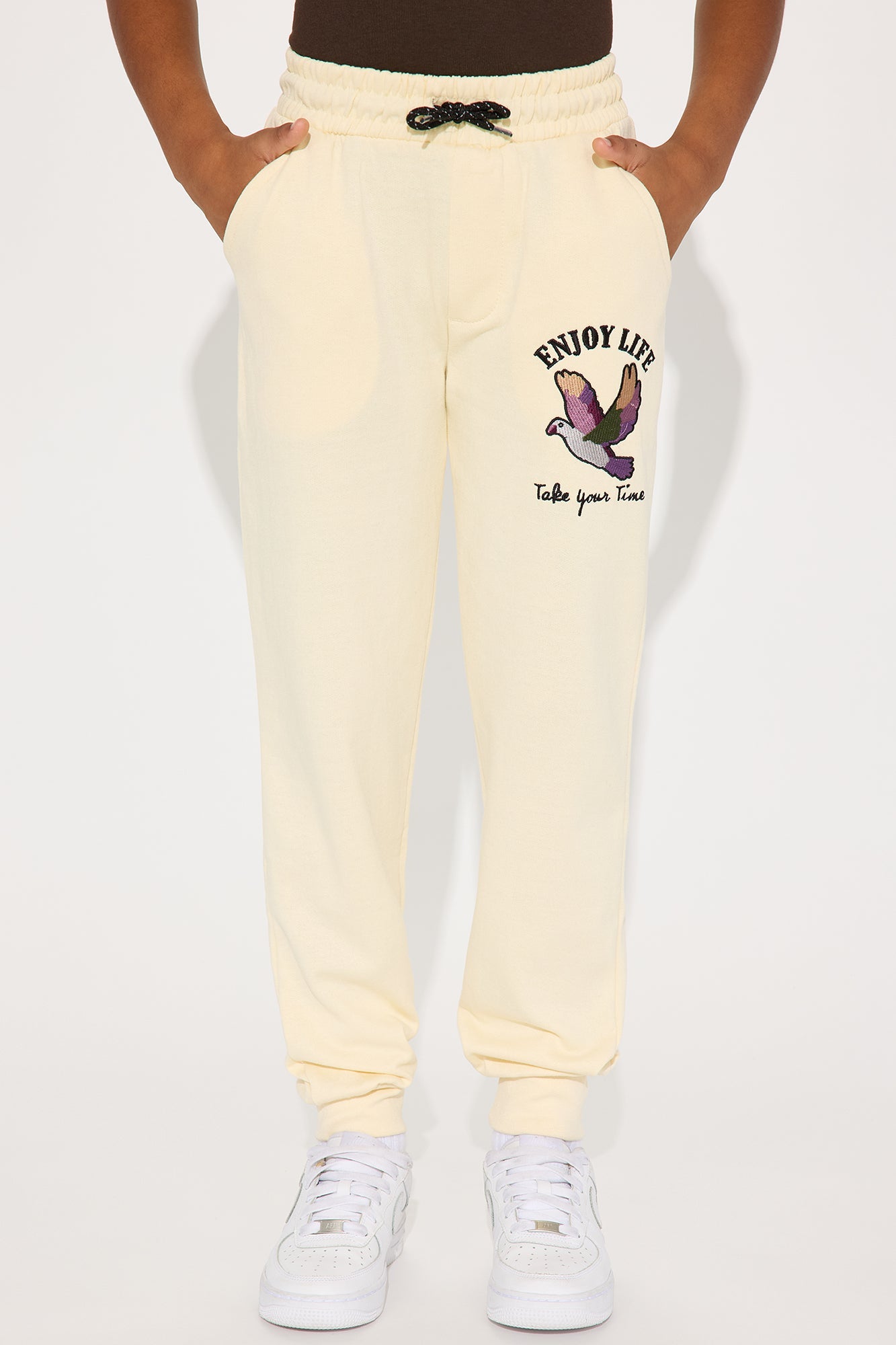 Mini Enjoy Life Take Your Time Fleece Jogger Pant - Sand