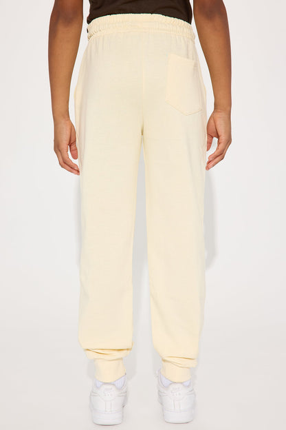Mini Enjoy Life Take Your Time Fleece Jogger Pant - Sand