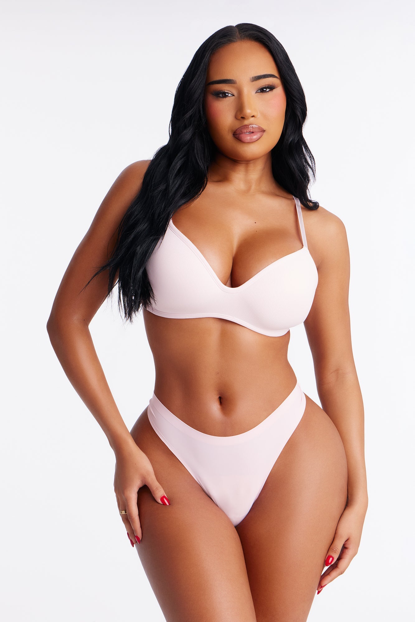 Take A Break Ribbed Wireless T Shirt Bra - Pink