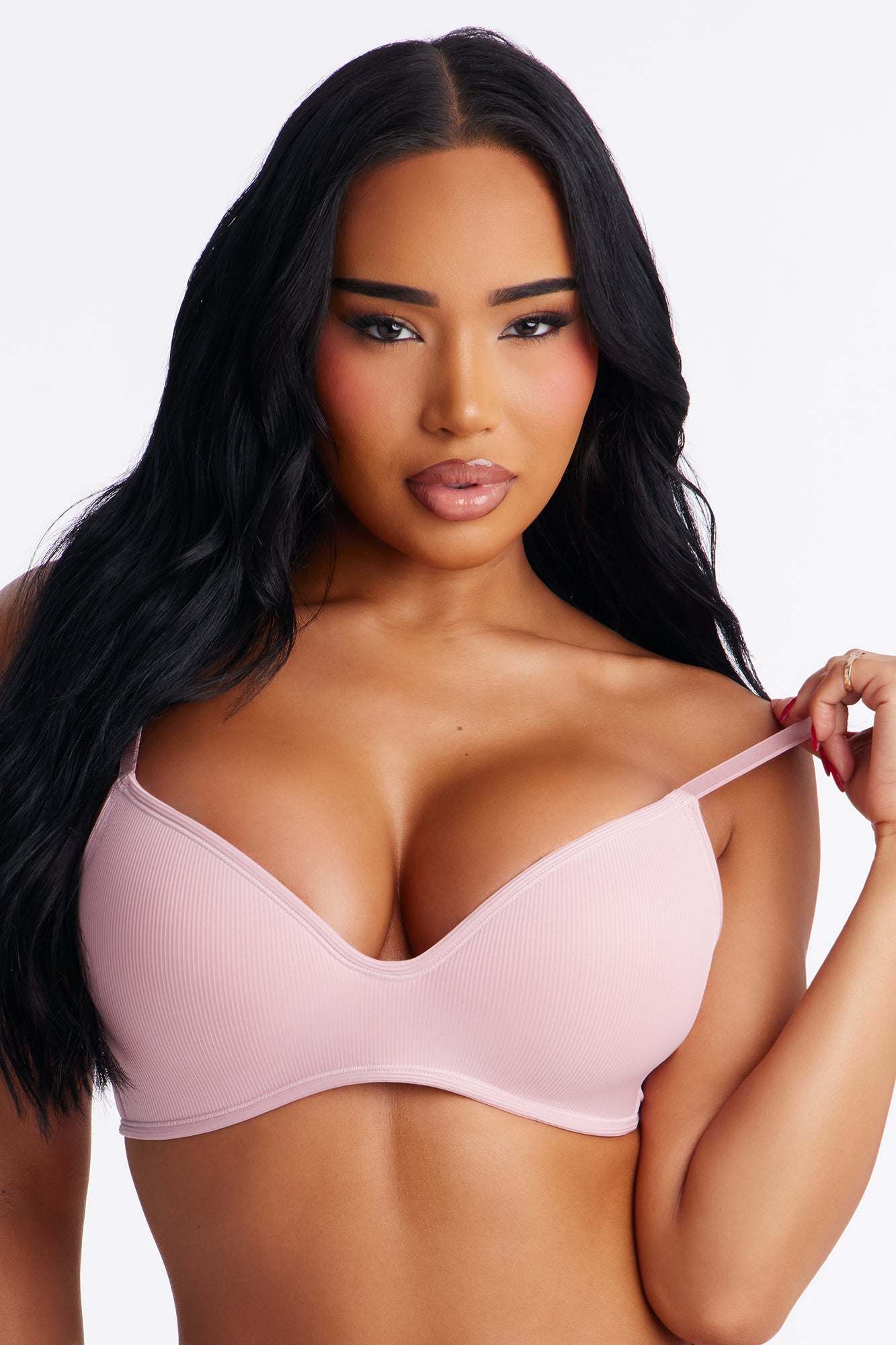 Take A Break Ribbed Wireless T Shirt Bra - Mauve