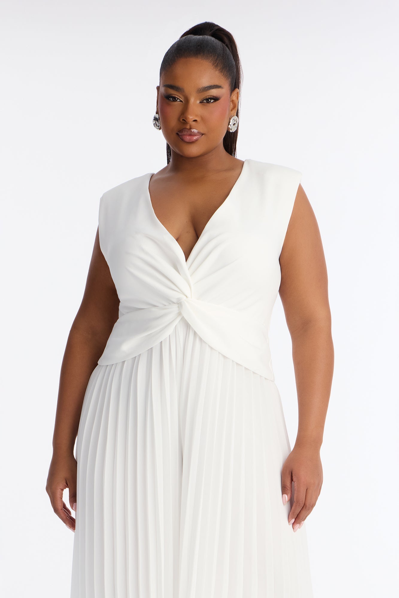 Lucille Chiffon Wide Leg Jumpsuit - White