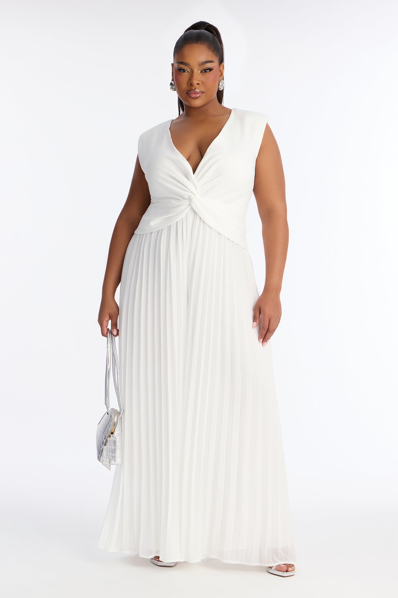 Lucille Chiffon Wide Leg Jumpsuit - White