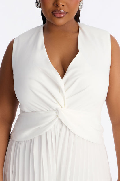 Lucille Chiffon Wide Leg Jumpsuit - White