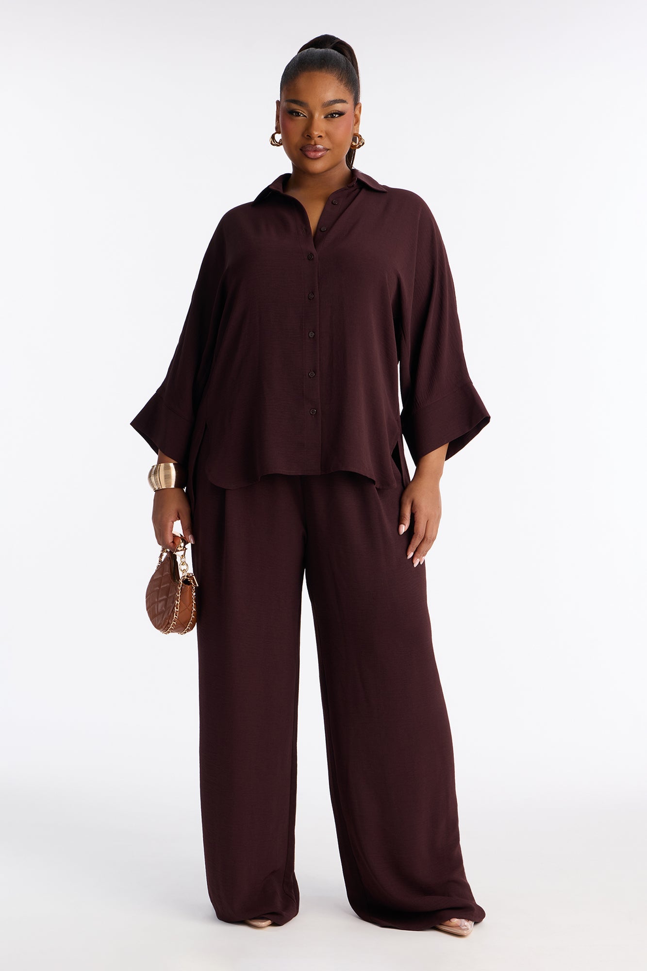Tiana Pant Set - Chocolate