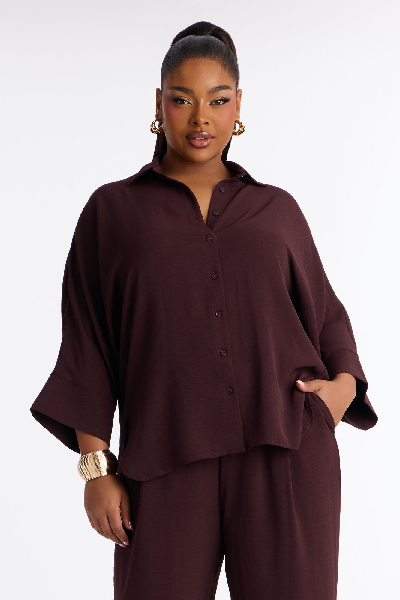 Tiana Pant Set - Chocolate
