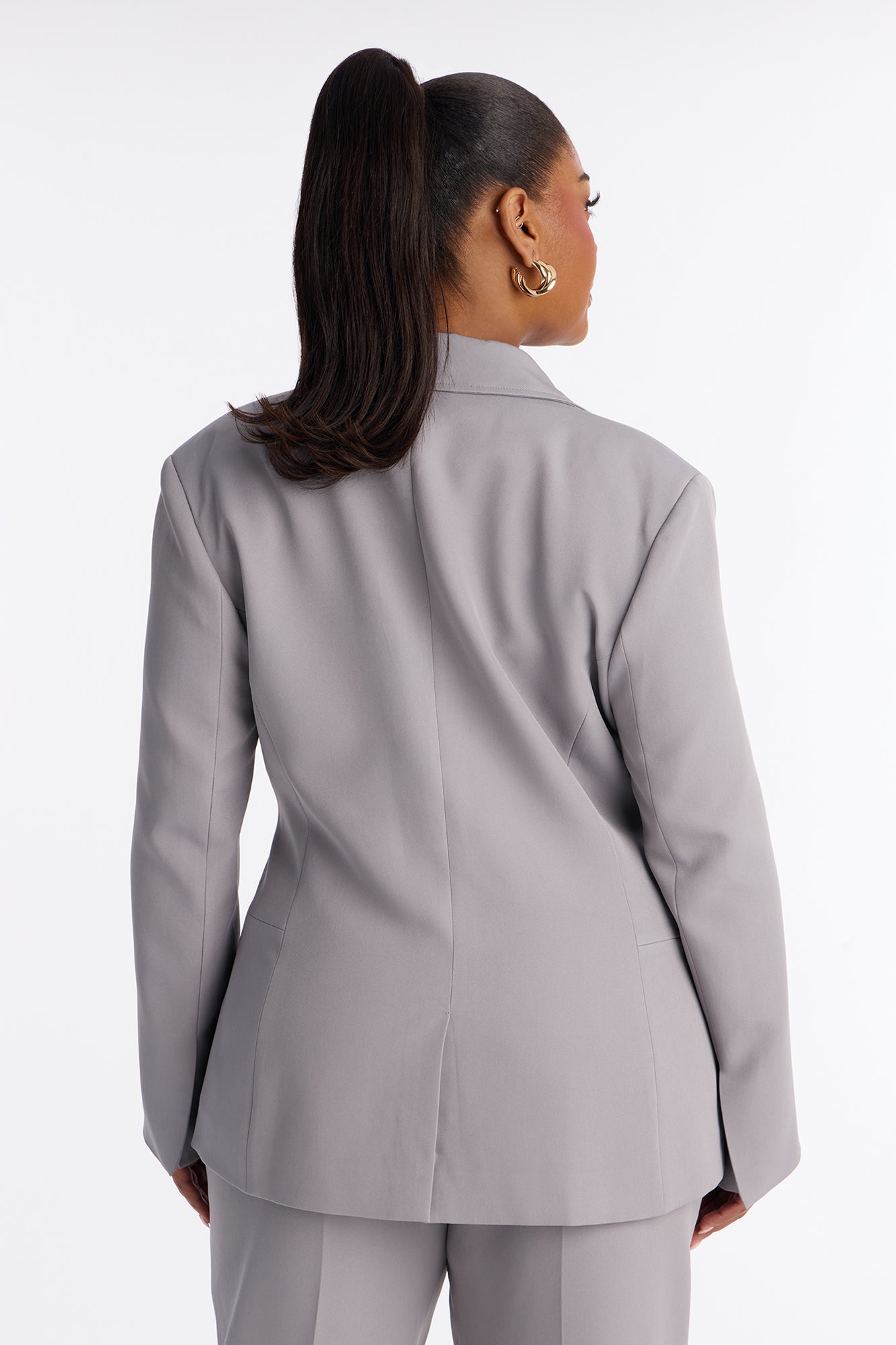 Kendall Hourglass Fitted Blazer - Grey