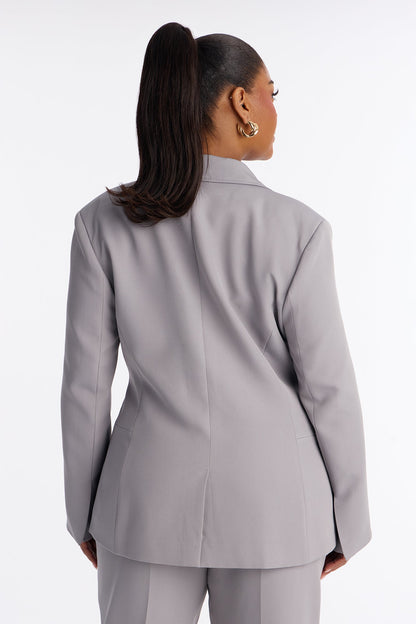 Kendall Hourglass Fitted Blazer - Grey