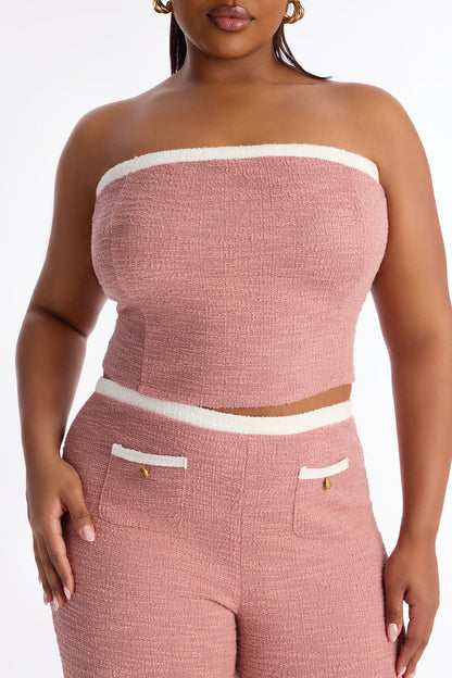 Maybelle Knit Tweed Pant Set - Mauve