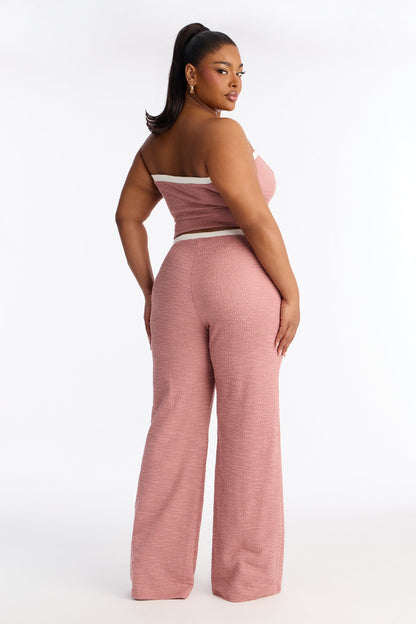 Maybelle Knit Tweed Pant Set - Mauve