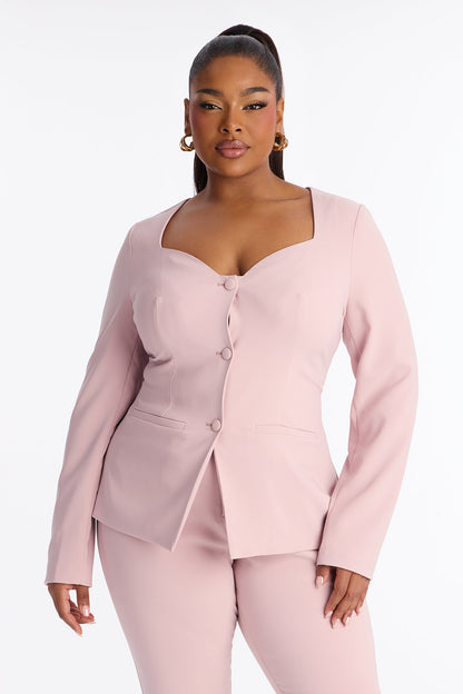 Bianca Blazer Capri Set - Pink