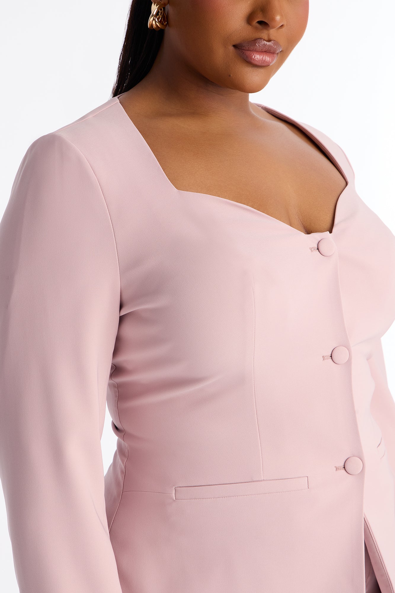 Bianca Blazer Capri Set - Pink