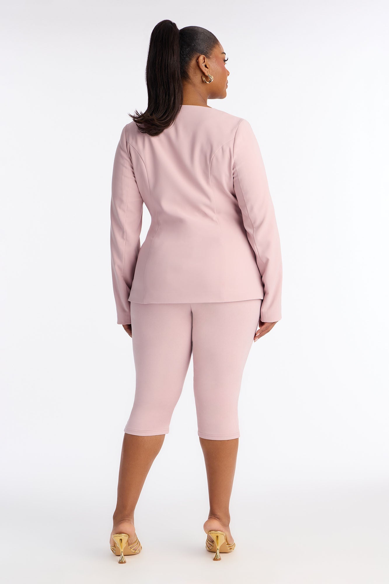 Bianca Blazer Capri Set - Pink