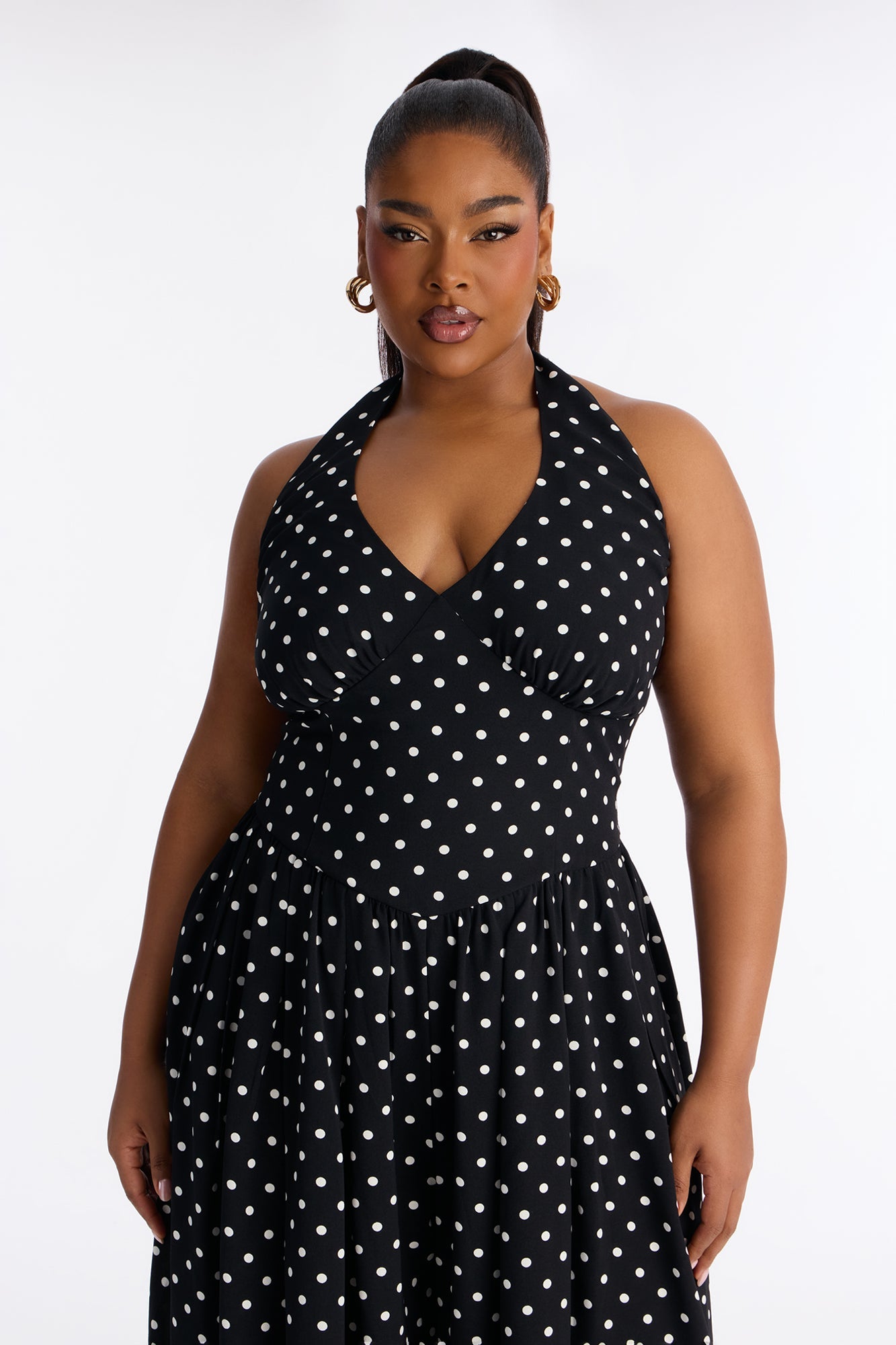 Lighter Than Air Polka Dot Jumpsuit - Black/White
