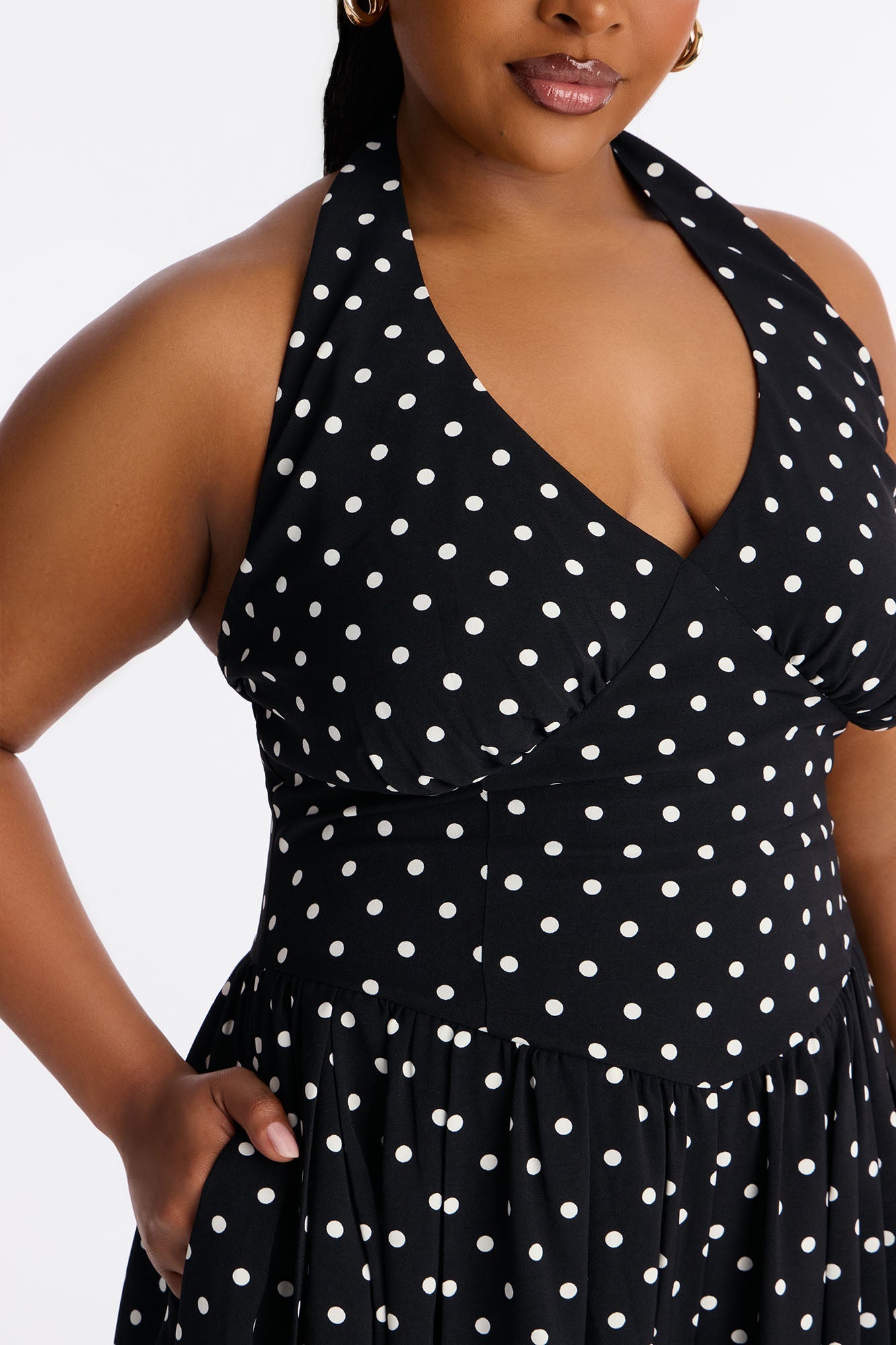Lighter Than Air Polka Dot Jumpsuit - Black/White