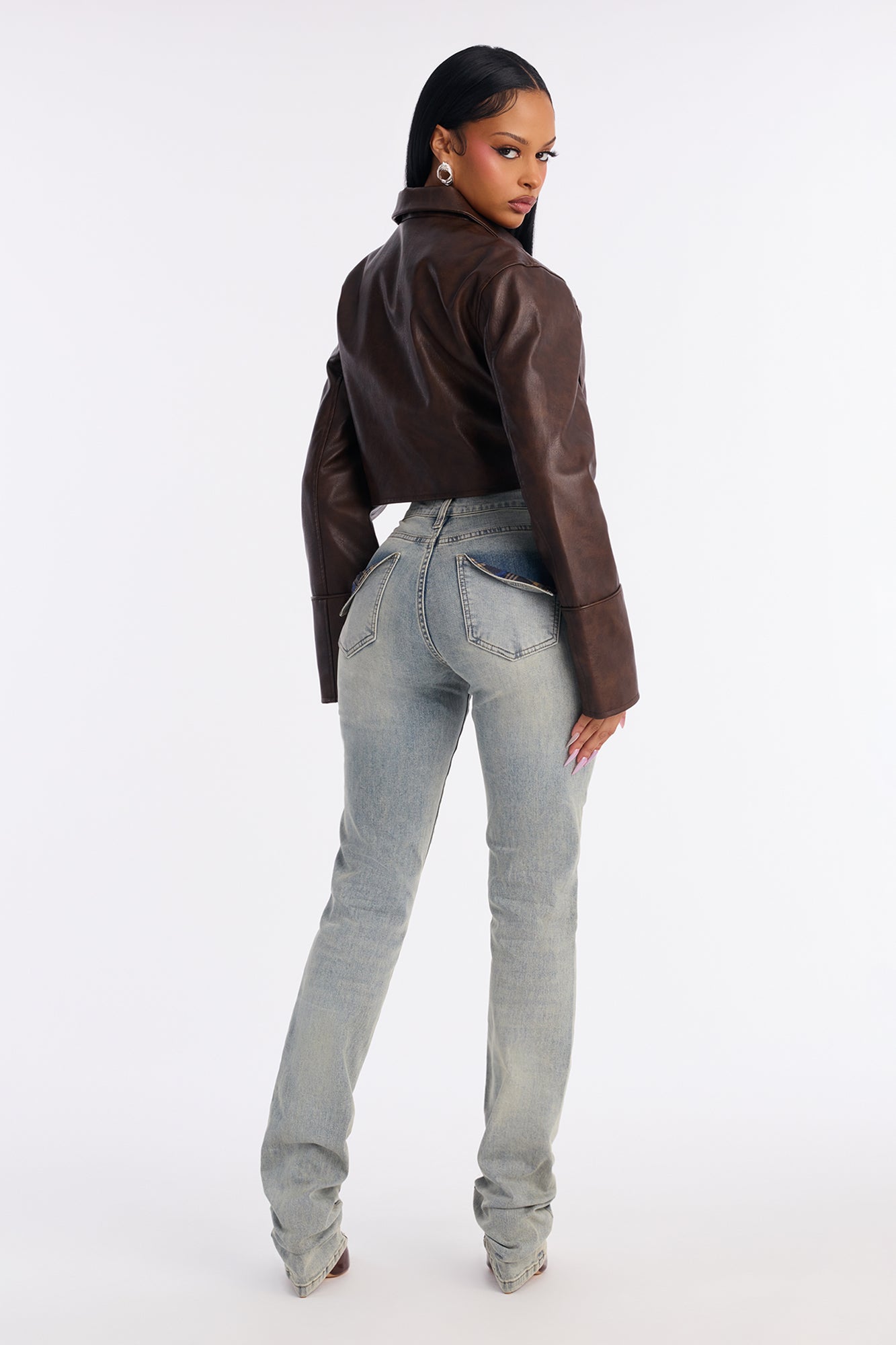 Yes Please Low Rise Stacked Skinny Jeans - Vintage Wash