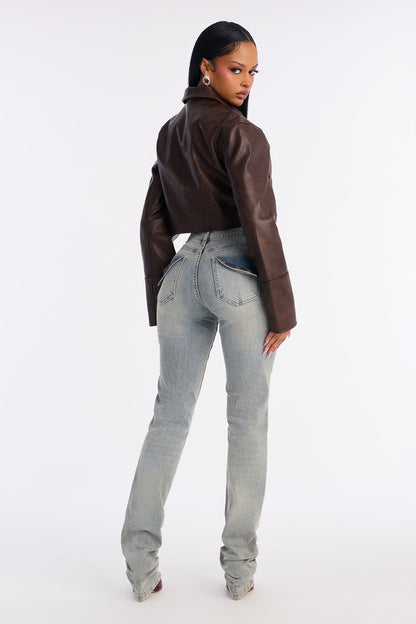 Yes Please Low Rise Stacked Skinny Jeans - Vintage Wash