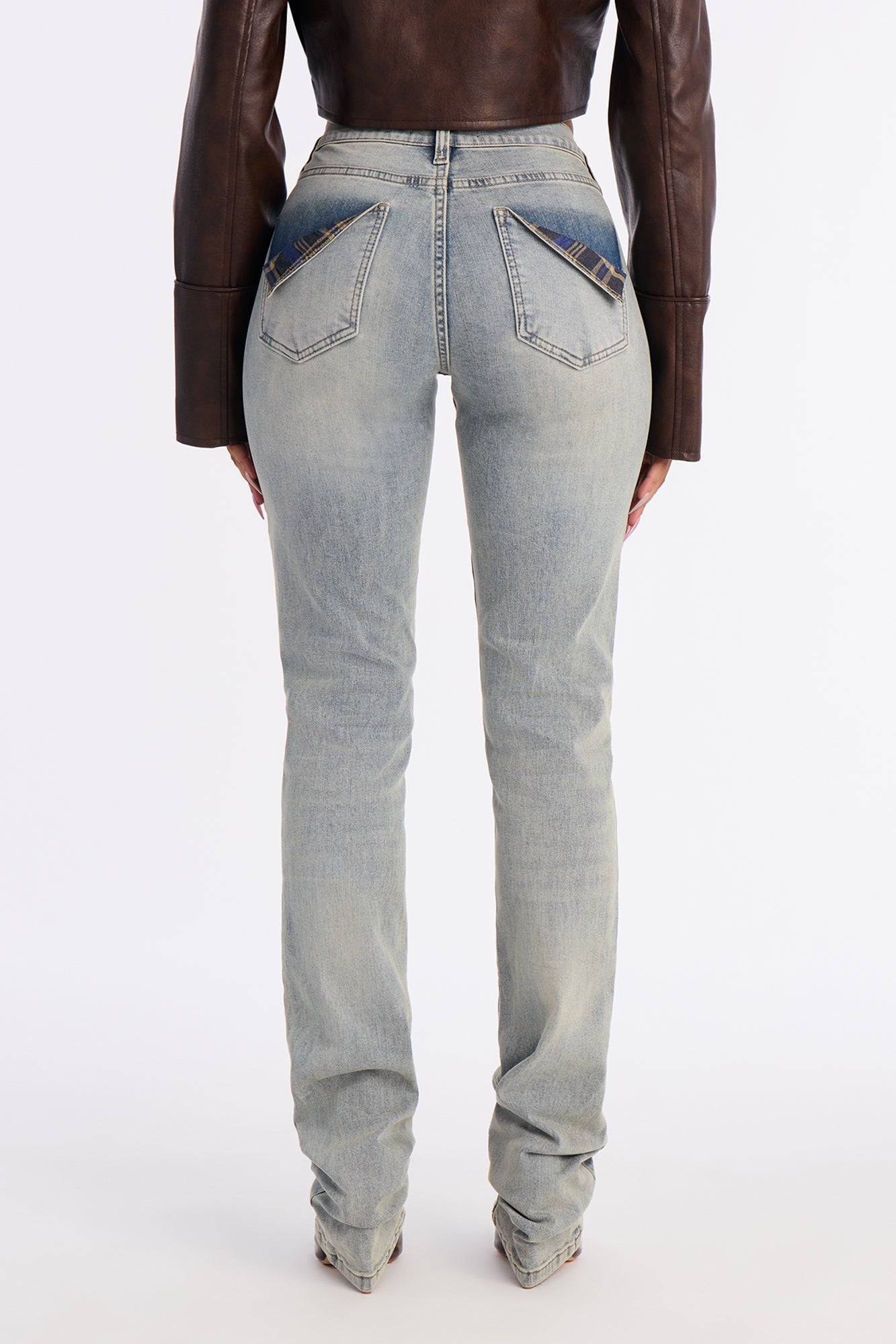 Yes Please Low Rise Stacked Skinny Jeans - Vintage Wash