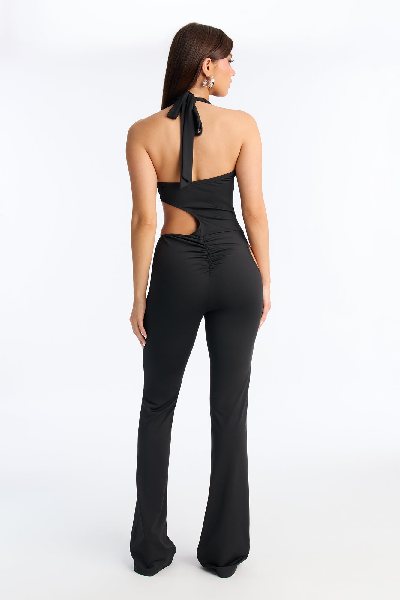 Sawyer Braided Cut Out Flare Jumpsuit - Black