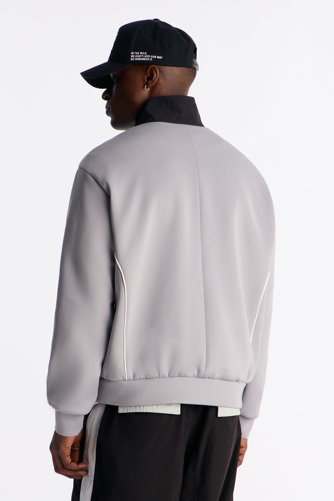 Scuba Fleece Paneled Jacket - Black/Grey