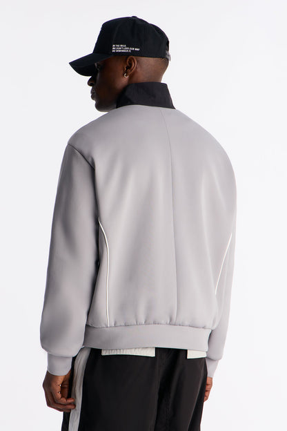 Scuba Fleece Paneled Jacket - Black/Grey