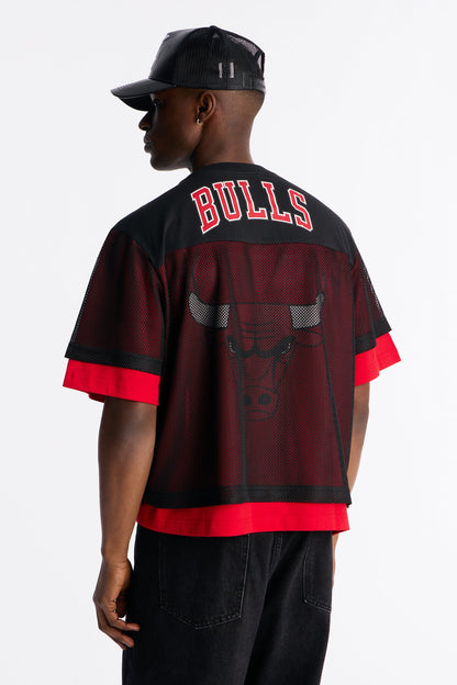 Bulls Lay Up Jersey Mesh Top - Black