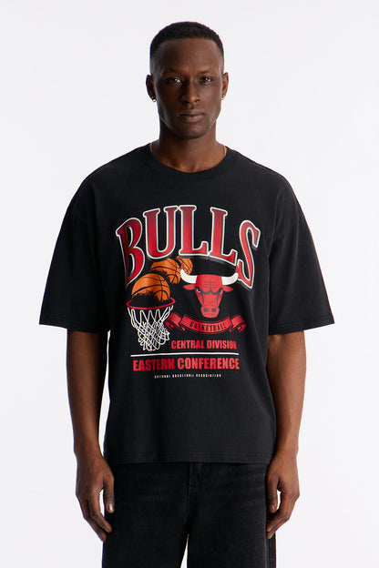 Bulls For The City Short Sleeve Tee - Black Wash