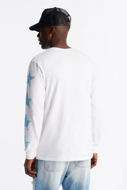 Young Boy Never Broke Again Shining Star Long Sleeve Tee - White