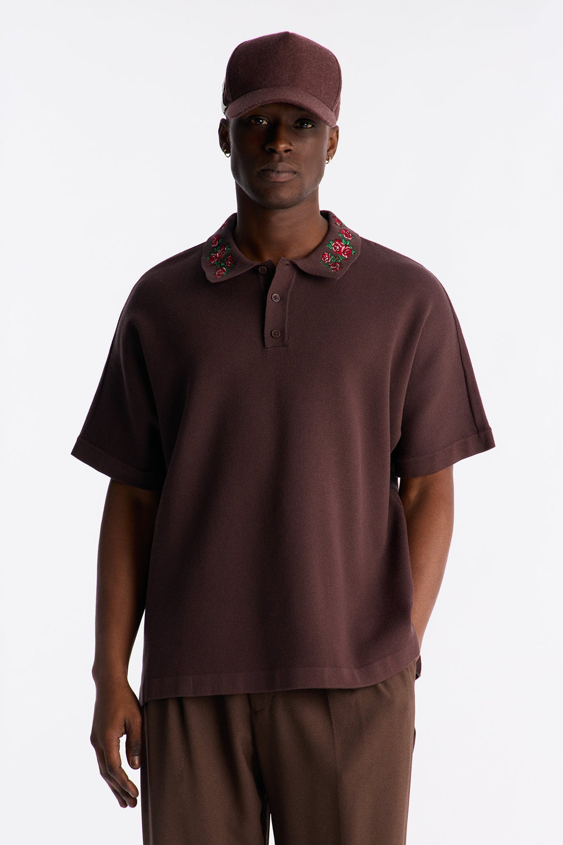 Roses Are Red Polo Short Sleeve Polo - Brown