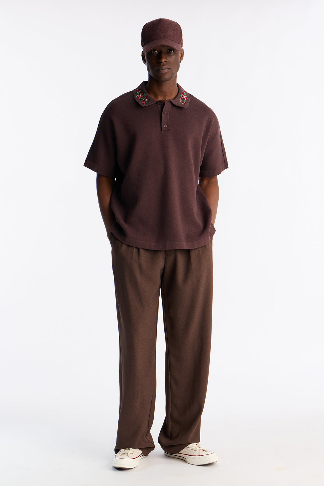 Roses Are Red Polo Short Sleeve Polo - Brown