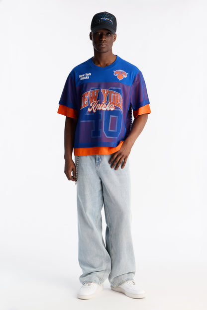Knicks Lay Up Jersey Mesh Top - Royal