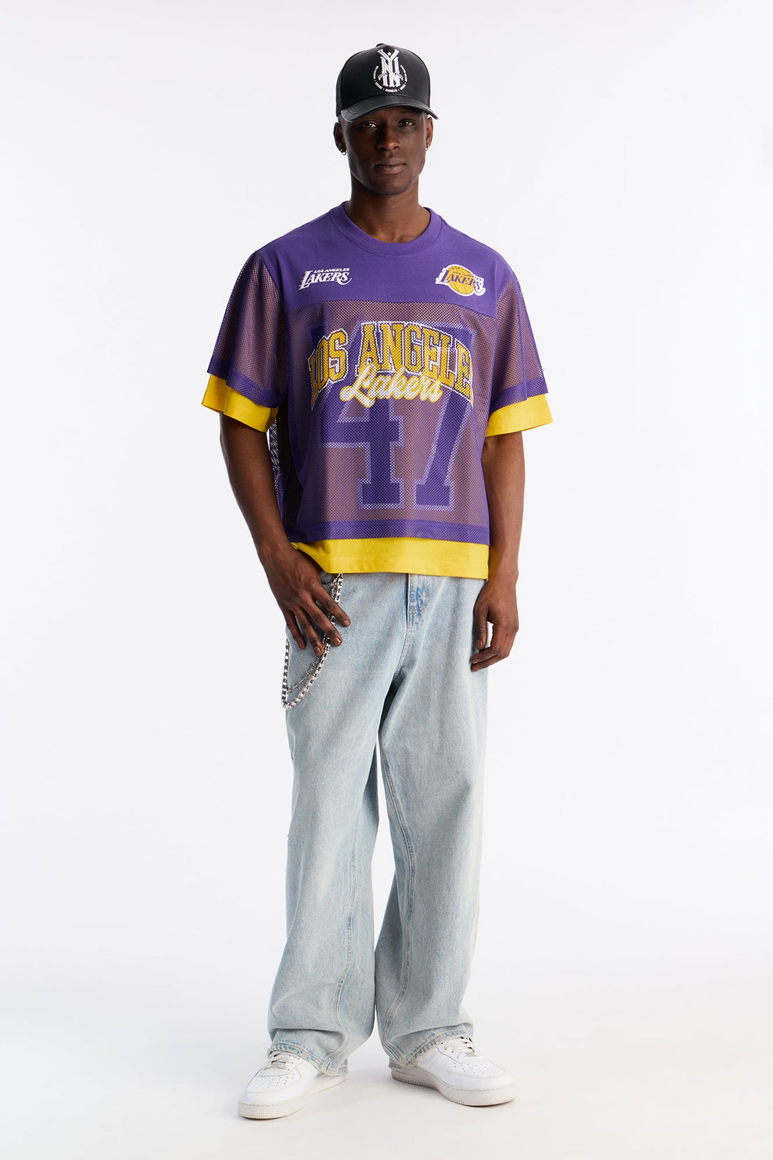 Lakers Lay Up Jersey Mesh Top - Purple