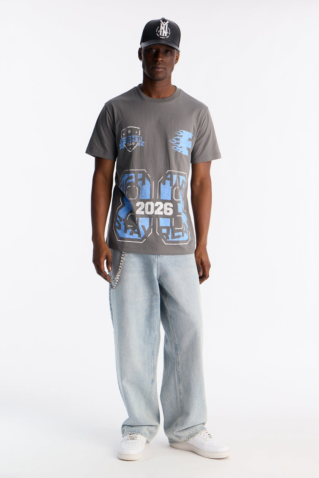 88 Fight Hard Stay Real Graphic Short Sleeve Tee - Charcoal