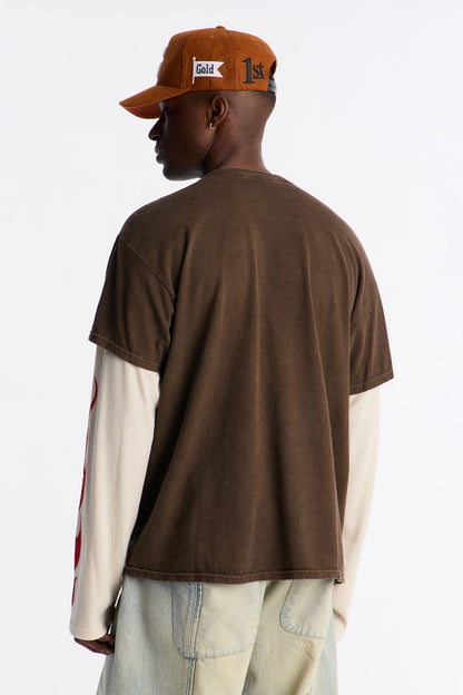 Brooklyn Racing 2fer Long Sleeve Tee - Chocolate