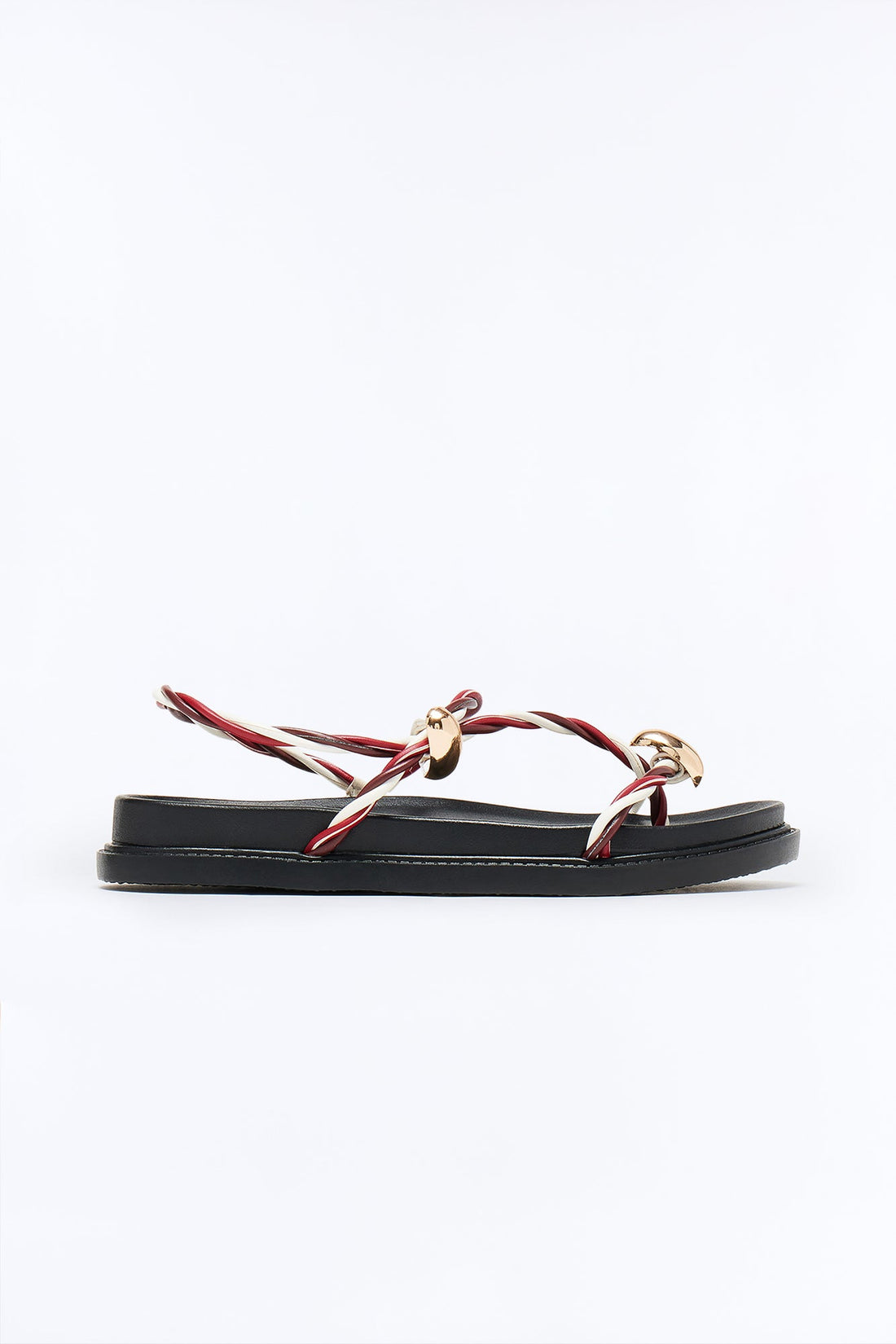 Summery Hardware Ankle Strap Sandals - Cream