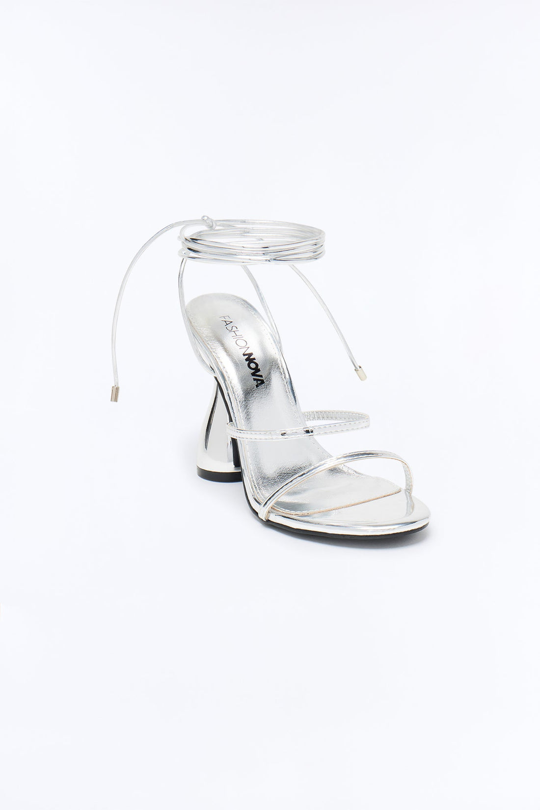 Out And About Wrap Up Heels - Silver